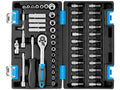 46-Piece Reversible Ratchet Socket Set with Cas